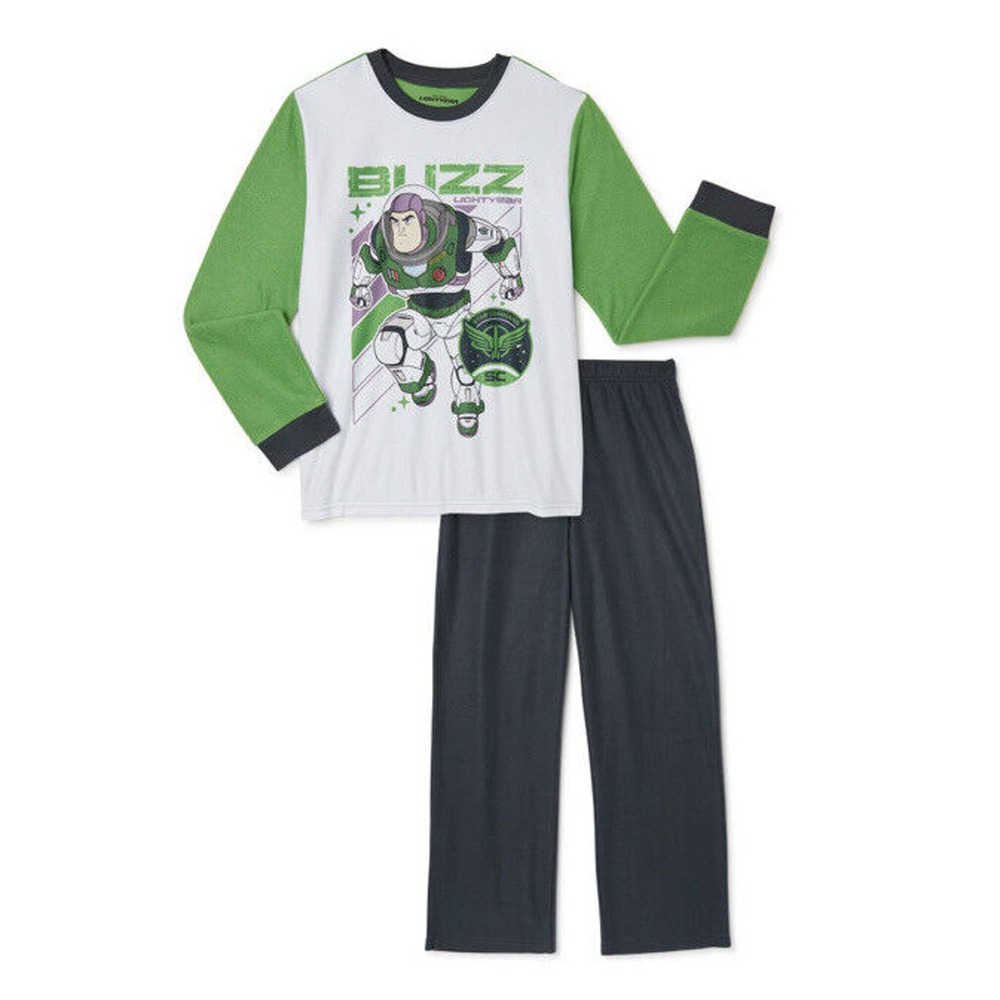 Pixar Lightyear Boys Long Sleeve Top and Pants Pajama Sleep Set, 2-Piece 10-12